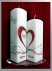 Hochzeitskerzen mit interessanten Kerzenformen, sehr individuell , auch mit Foto